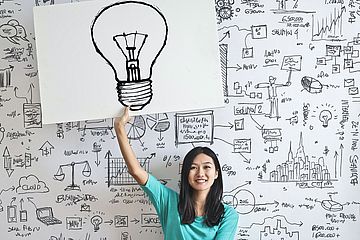 Idea Brainstorm Women Woman which is brainstorming an idea