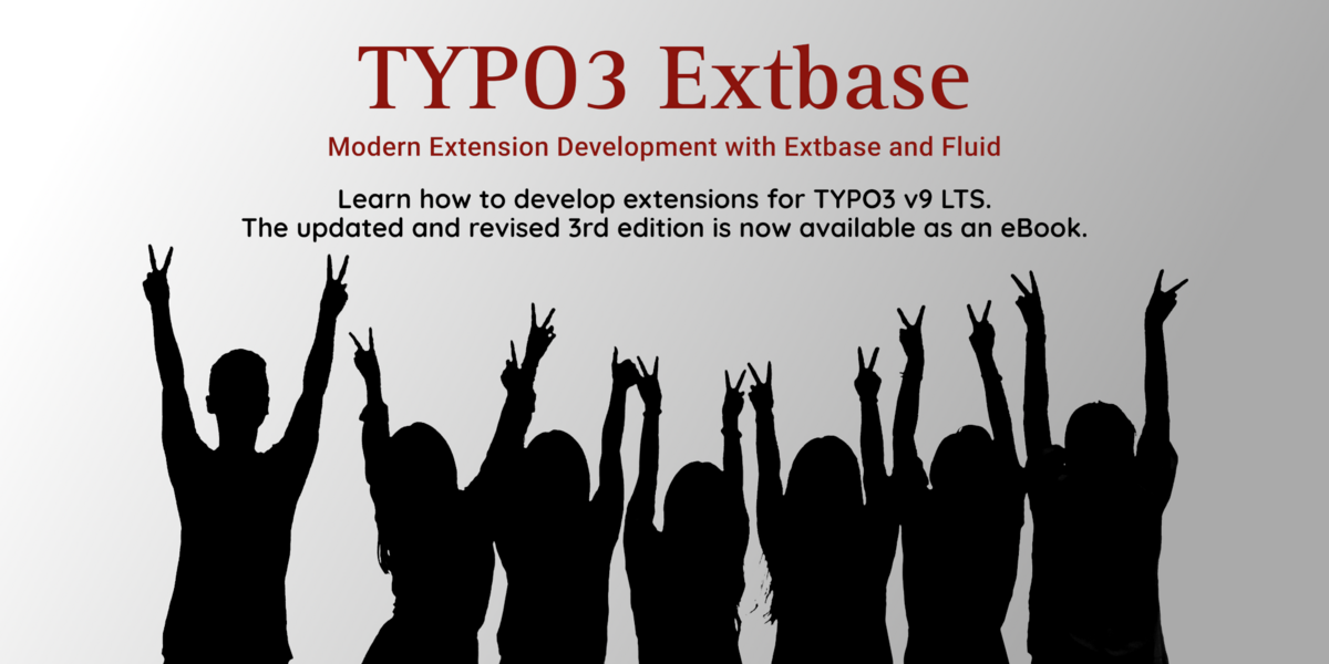 Happy people embracing the 3rd edition of the TYPO3 Extbase book