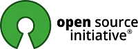 Green keyhole-shaped logo next to the words open source initiative® in black text, representing the Open Source Initiative.