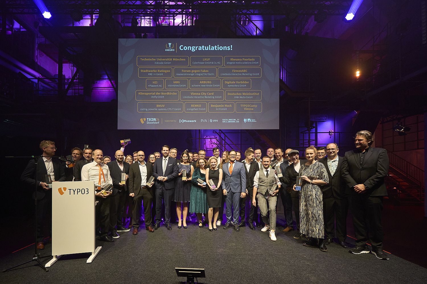 Group photo of the 2024 TYPO3 award winners