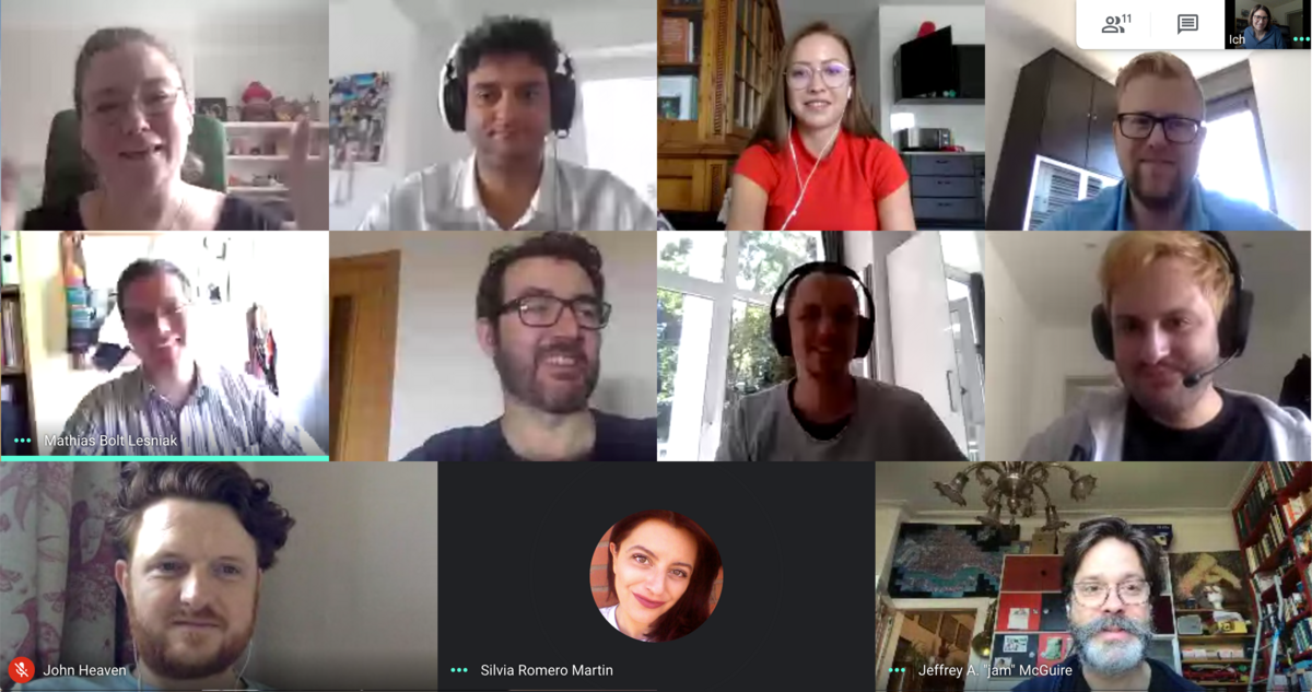 Screenshot of 11 people in video chat.
