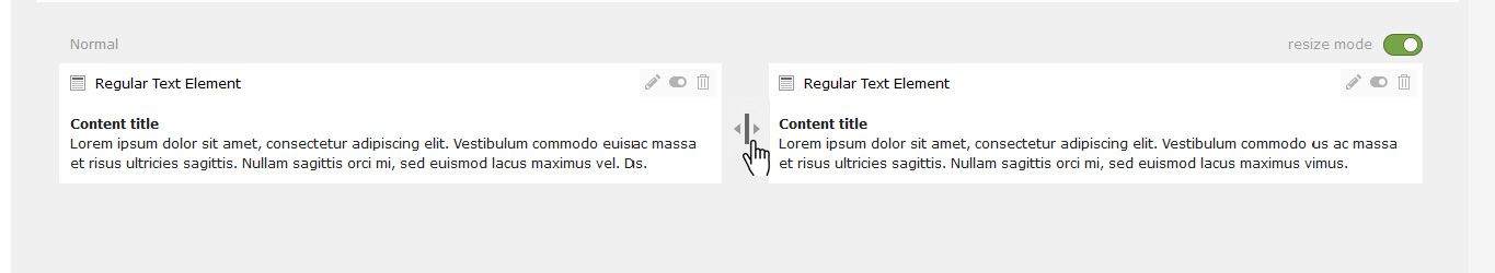 Changing width of content columns